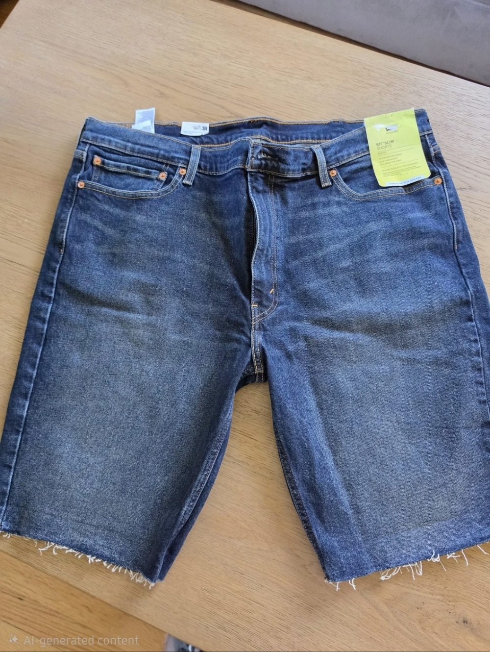 Levi's Men's Dark Blue Denim Cutoff Shorts